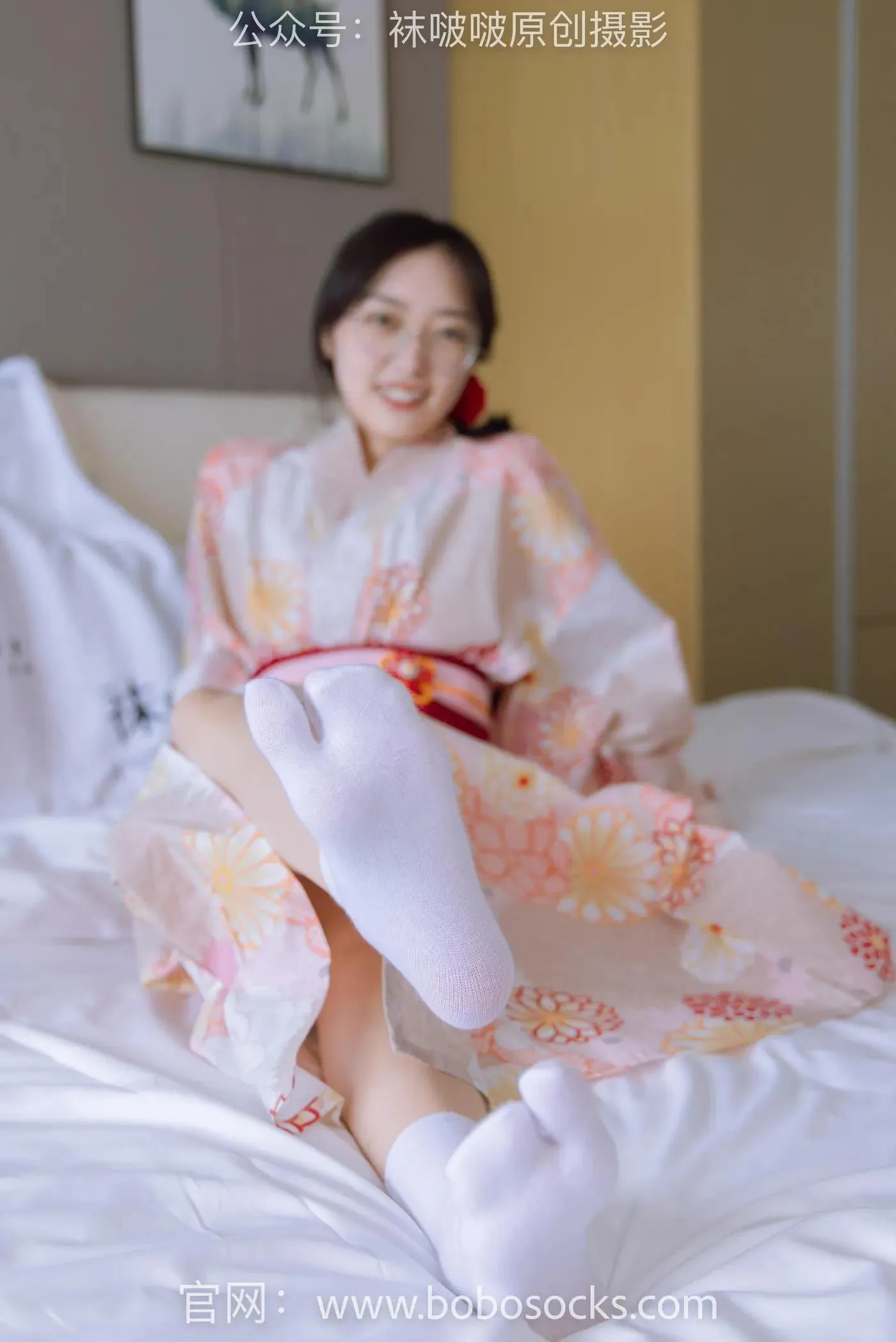 [BoBoSocks袜啵啵]NO.137 稚予-木屐、分指白棉袜、裸足、和风浴衣 [170P]插图6